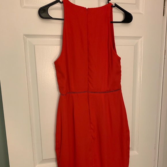 Poppy Red Drape Dress - Picture 3 of 5